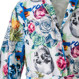 Floral Skull Kimono Bornoz