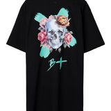 Flowery Scull Regular Fit T-Shirt
