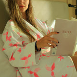 Pink Phoenix Kimono Bornoz