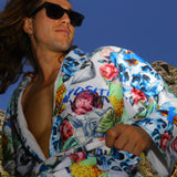 Floral Skull Kimono Bornoz