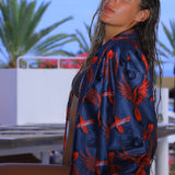 Gray Phoenix Kimono Bornoz